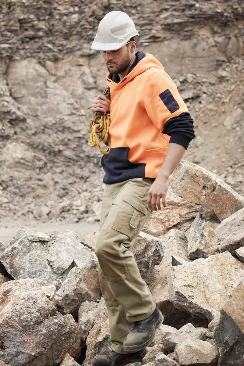 Hard Yakka 2 Tone Hi Vis Fleece Hoodie Y19325 Work Wear Hard Yakka